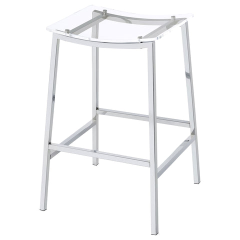 Sena Acrylic Backless Bar Stool Chrome (Set of 2)Chrome