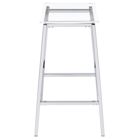 Sena Acrylic Backless Bar Stool Chrome (Set of 2)Chrome
