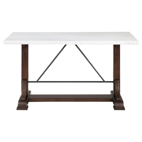 Merrick 5-piece Marble Counter Height Dining Table Set WhiteWhite / Brown