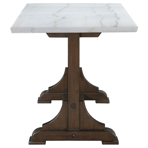 Merrick 5-piece Marble Counter Height Dining Table Set WhiteWhite / Brown