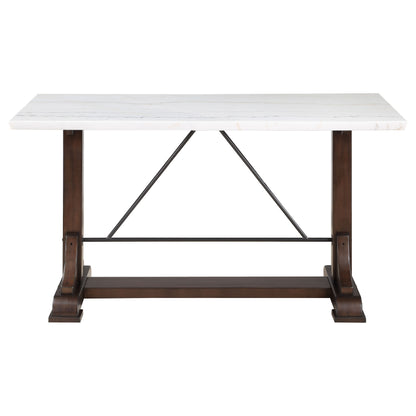 Nala 66-inch Marble Top Counter Height Dining Table White