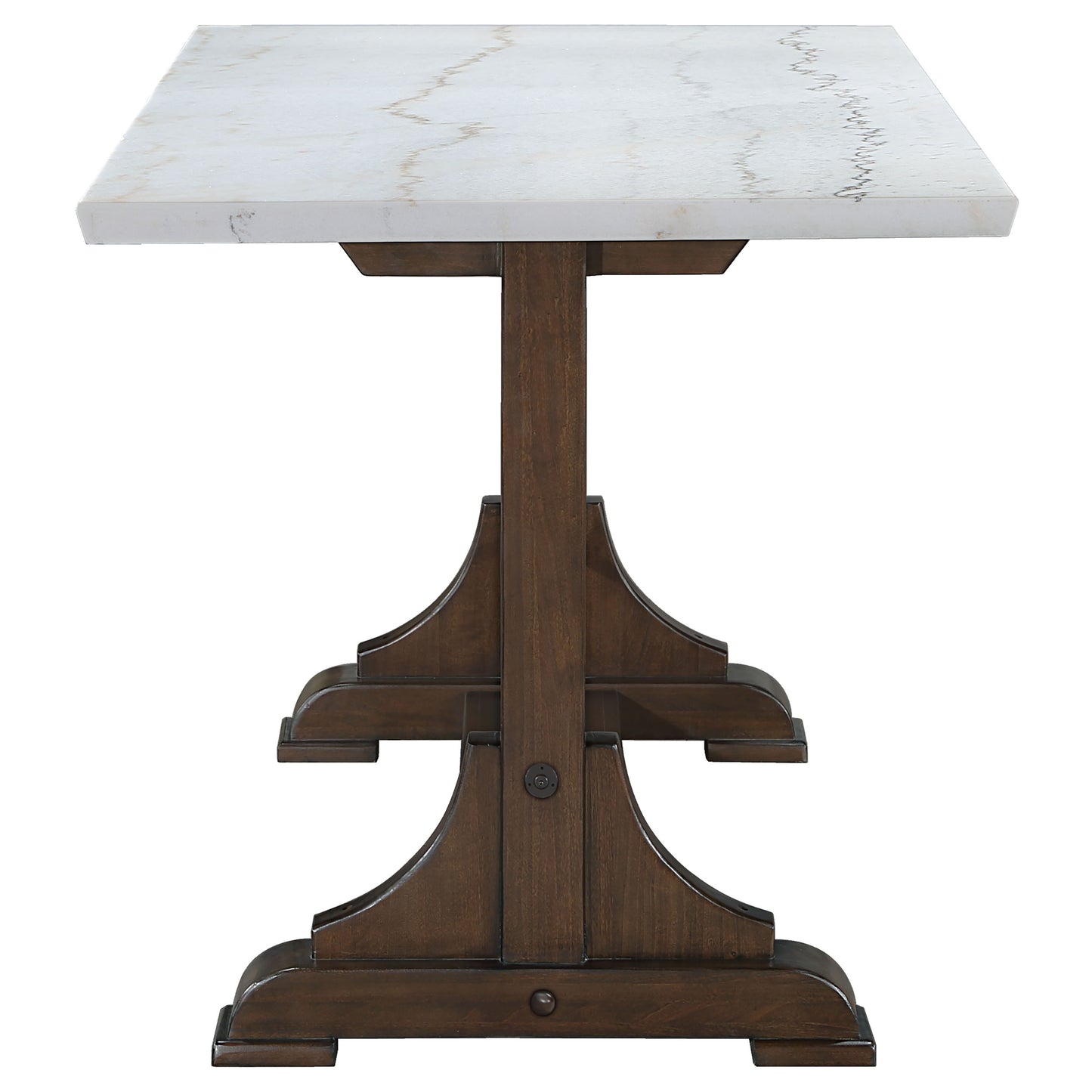 nala 66-inch marble top counter height dining table white