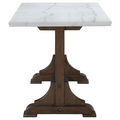 Nala 66-inch Marble Top Counter Height Dining Table White