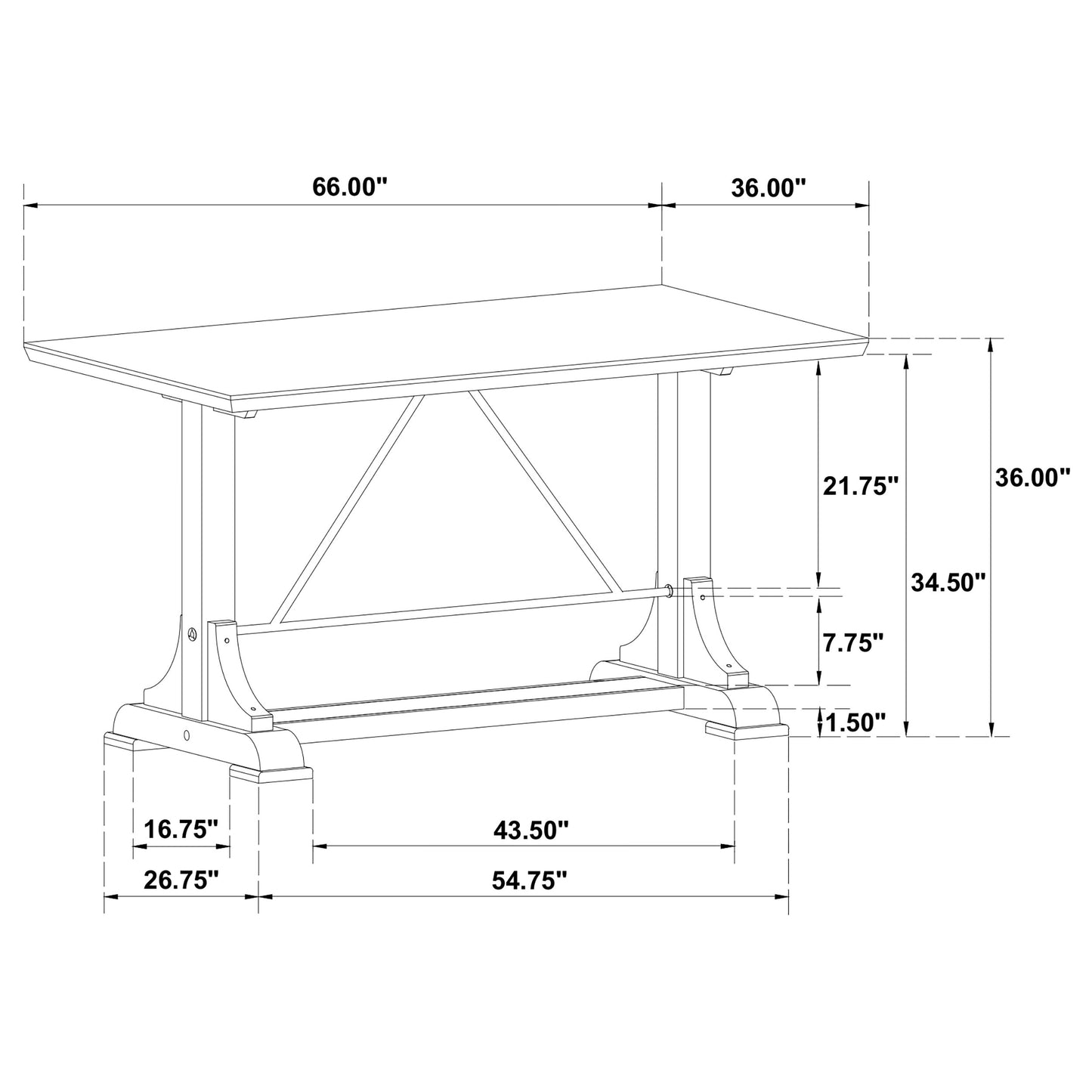 nala 66-inch marble top counter height dining table white