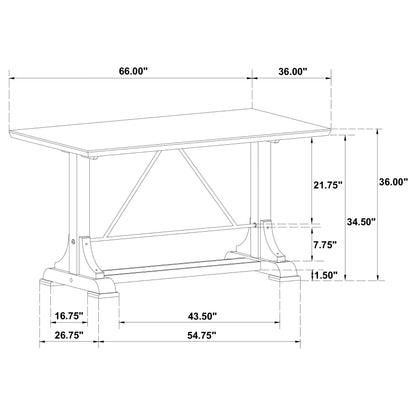 Nala 66-inch Marble Top Counter Height Dining Table White