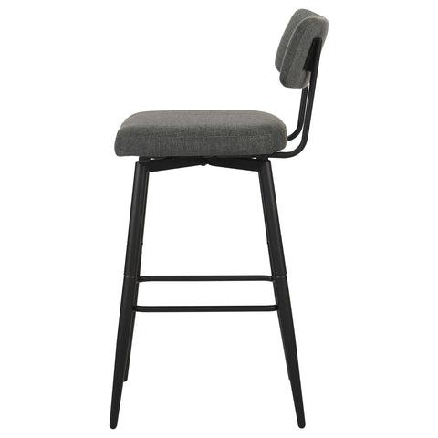 Blanchett Fabric Upholstered Swivel Bar Chair Grey (Set of 2)