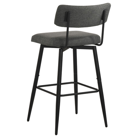 Blanchett Fabric Upholstered Swivel Bar Chair Grey (Set of 2)
