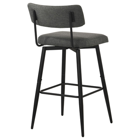 Blanchett Fabric Upholstered Swivel Bar Chair Grey (Set of 2)