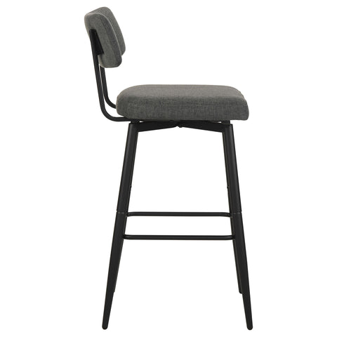 Blanchett Fabric Upholstered Swivel Bar Chair Grey (Set of 2)