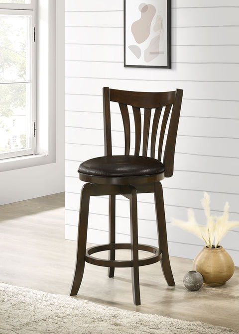 Angeliki Wood Counter Height Swivel Bar Chair Dark CherryDark Cherry