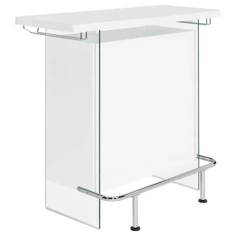Ferris Freestanding Home Bar Wine Cabinet White High GlossWhite High Gloss