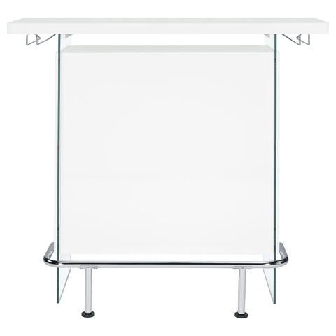 Ferris Freestanding Home Bar Wine Cabinet White High GlossWhite High Gloss