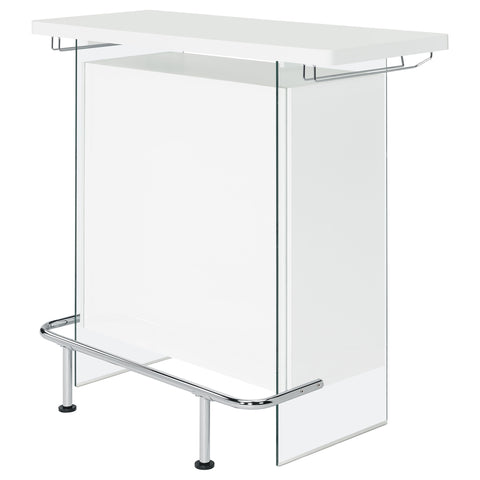 Ferris Freestanding Home Bar Wine Cabinet White High GlossWhite High Gloss