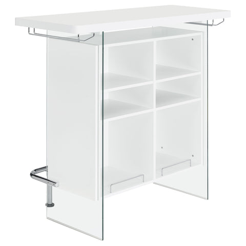 Ferris Freestanding Home Bar Wine Cabinet White High GlossWhite High Gloss