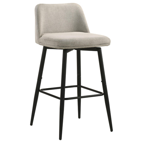 Mossbrook Fabric Upholstered Swivel Bar Chair Slate Brown (Set of 2)