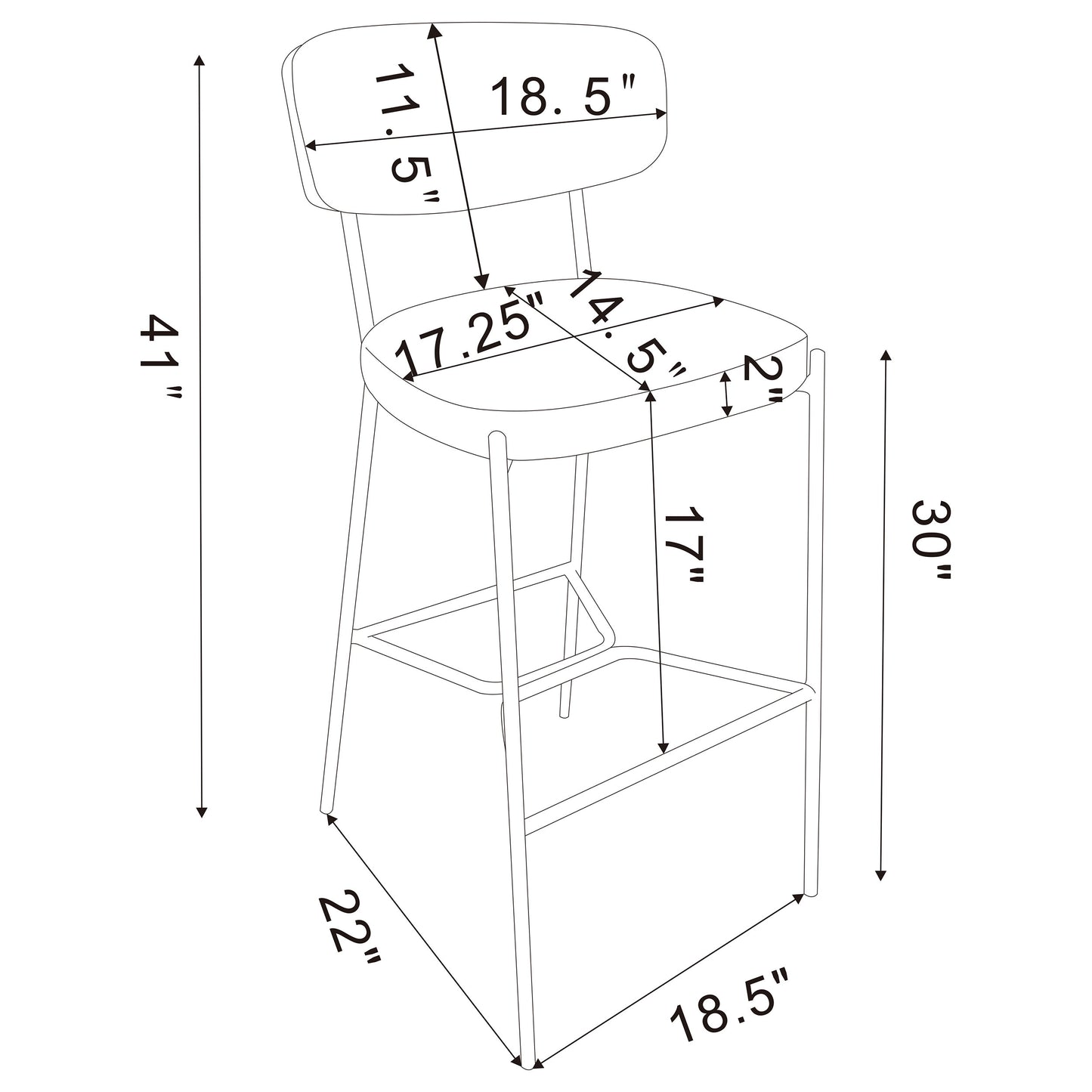 marley pub height bar stool grey