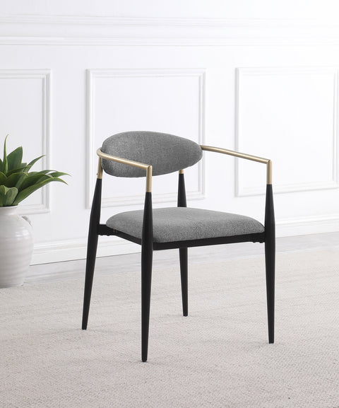 36-inch Fabric Upholstered Dining Arm Chair Grey (Set of 2)Grey