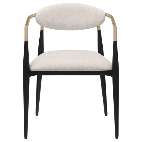 36-inch Fabric Upholstered Dining Arm Chair Beige (Set of 2)Beige
