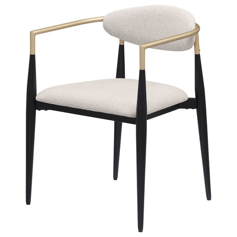 36-inch Fabric Upholstered Dining Arm Chair Beige (Set of 2)Beige