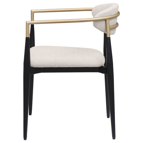 36-inch Fabric Upholstered Dining Arm Chair Beige (Set of 2)Beige