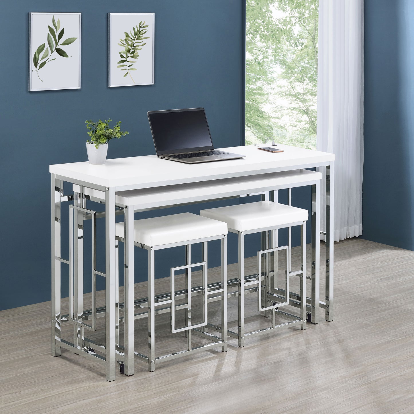 jeremaine 4-piece multipurpose counter height table set white