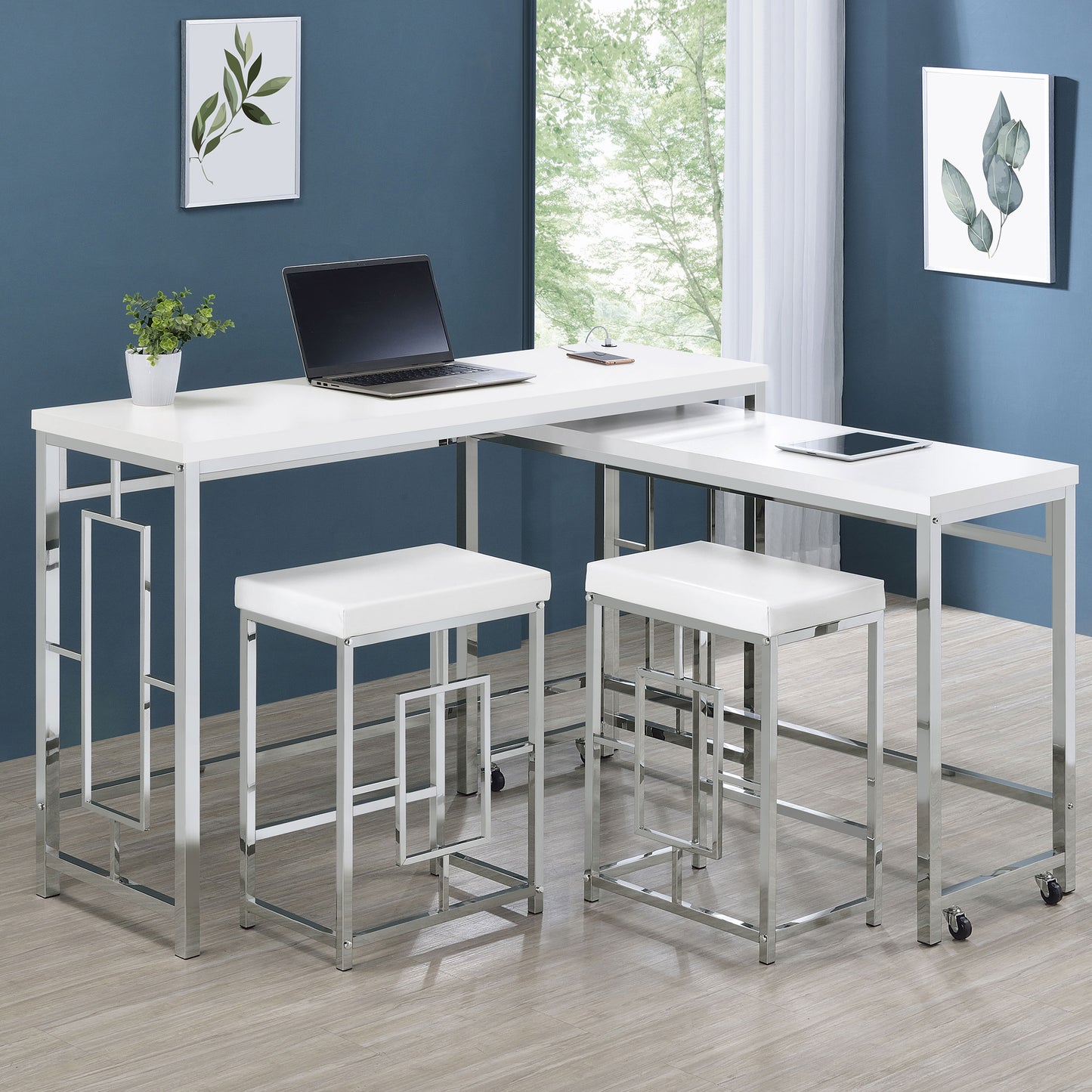 jeremaine 4-piece multipurpose counter height table set white