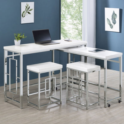 Jeremaine 4-piece Multipurpose Counter Height Table Set White