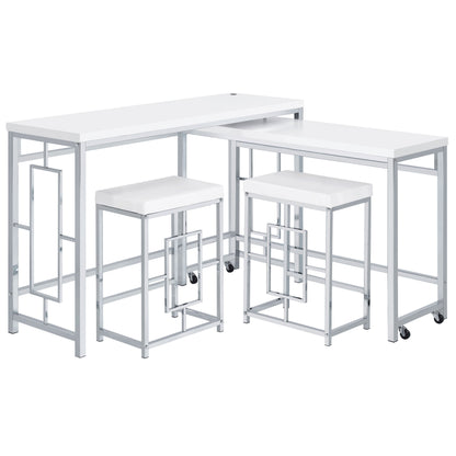 Jeremaine 4-piece Multipurpose Counter Height Table Set White