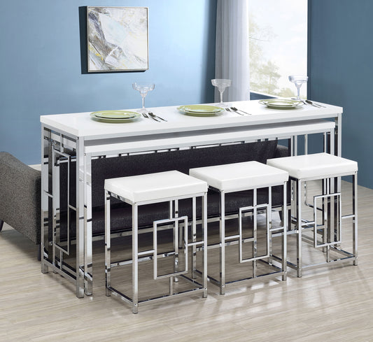 Jeremaine 5-piece Multipurpose Counter Height Table Set White