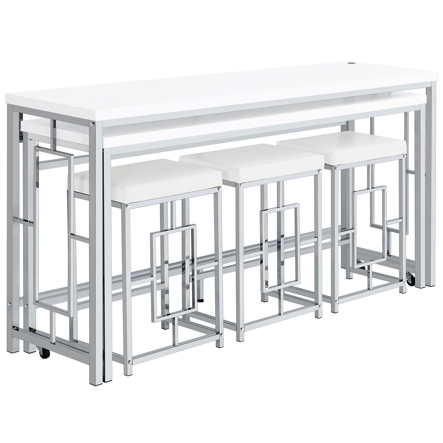 jeremaine 5-piece multipurpose counter height table set white