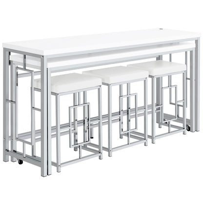 Jeremaine 5-piece Multipurpose Counter Height Table Set White