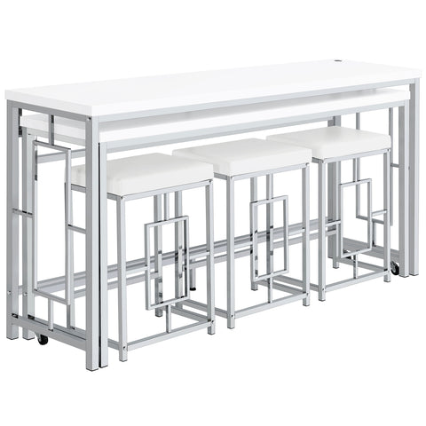 James 5-piece Multipurpose Counter Height Table Set WhiteWhite