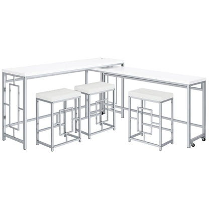 Jeremaine 5-piece Multipurpose Counter Height Table Set White