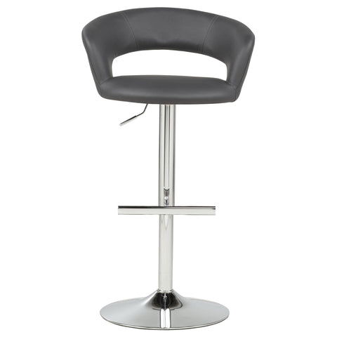 Cantu Adjustable Leatherette Swivel Bar Stool Grey and Chrome