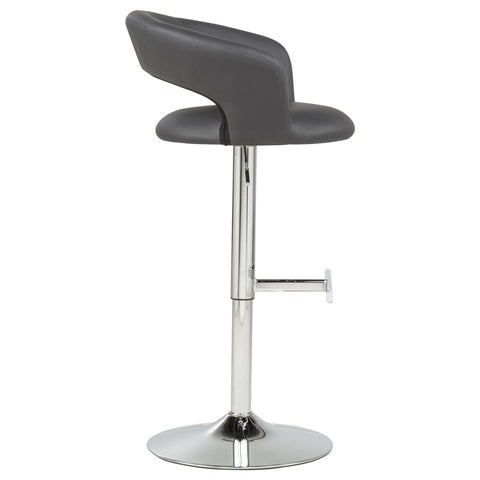 Cantu Adjustable Leatherette Swivel Bar Stool Grey and Chrome
