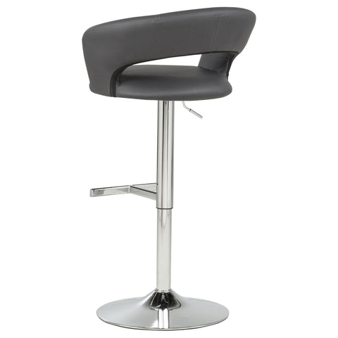 Cantu Adjustable Leatherette Swivel Bar Stool Grey and Chrome