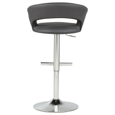 Cantu Adjustable Leatherette Swivel Bar Stool Grey and Chrome