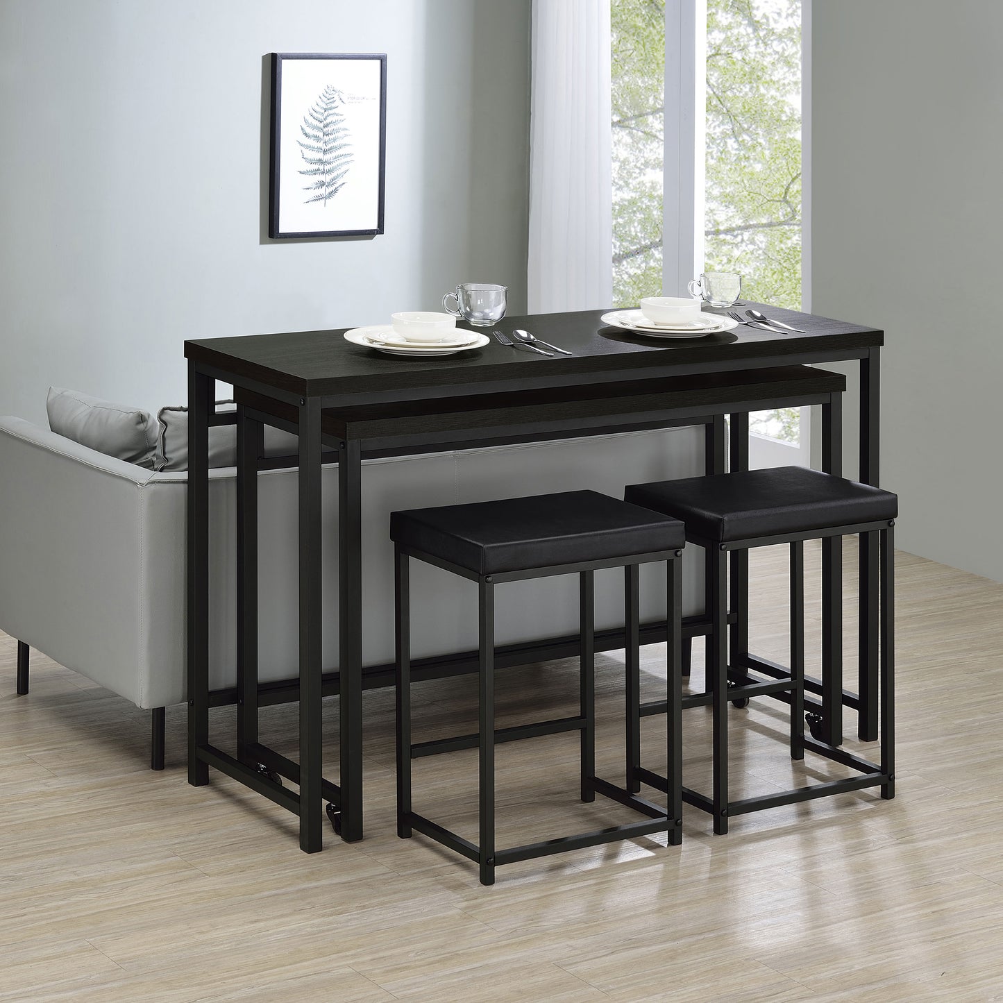 marjorie 4-piece multipurpose counter height table set black