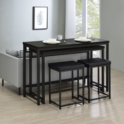 Marjorie 4-piece Multipurpose Counter Height Table Set Black