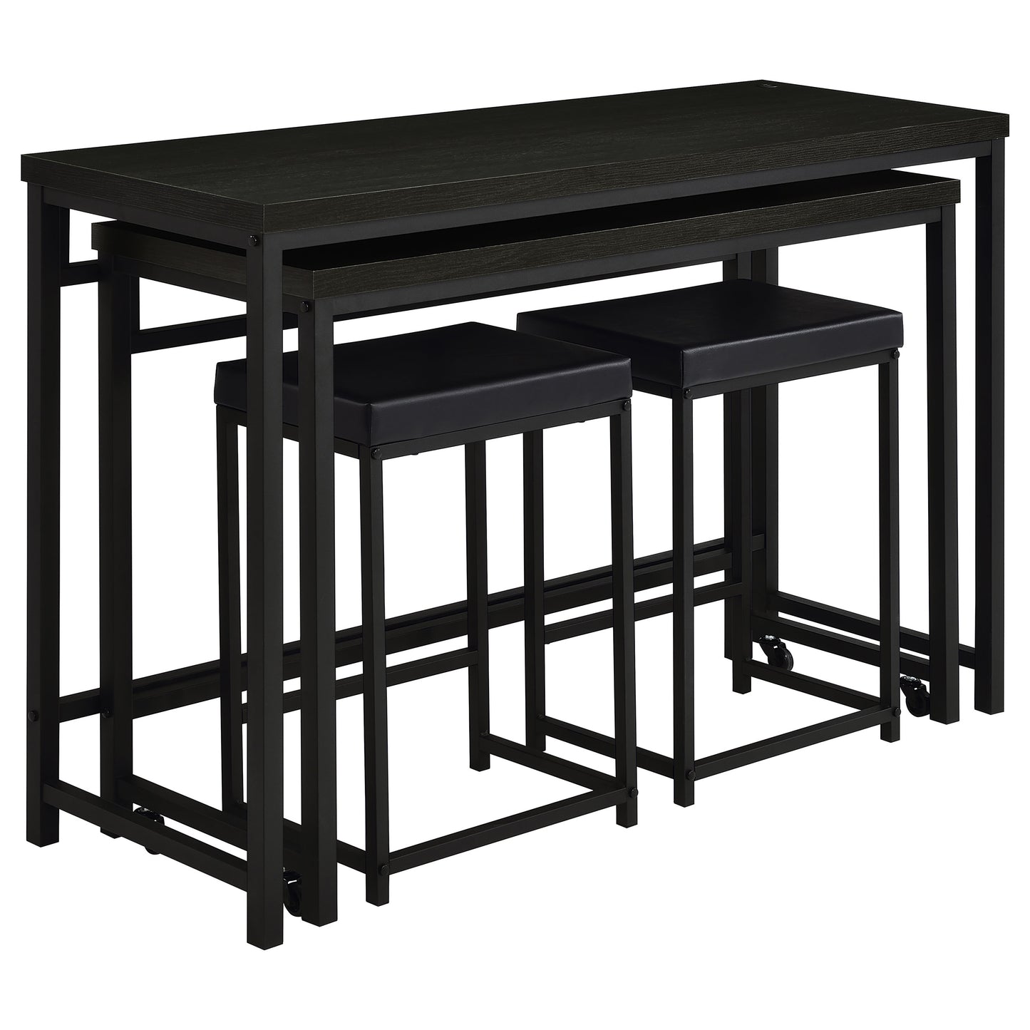 marjorie 4-piece multipurpose counter height table set black