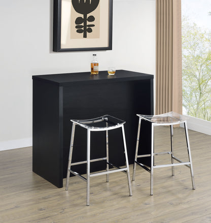 Ingrid Engineered Wood Freestanding Home Bar Black