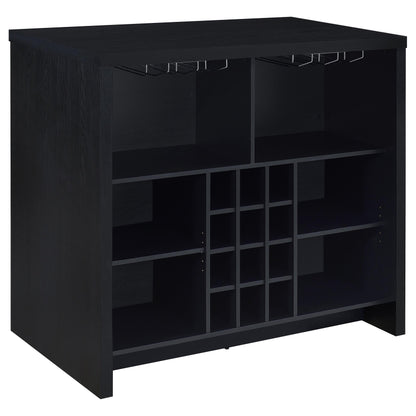 Ingrid Engineered Wood Freestanding Home Bar Black