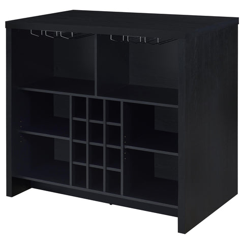 Ingrid Engineered Wood Freestanding Home Bar Black