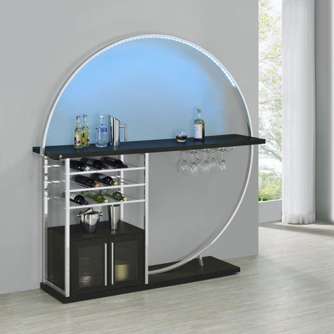 Edenton 2-door Circular LED Home Bar Cabinet Dark CharcoalDark Charcoal
