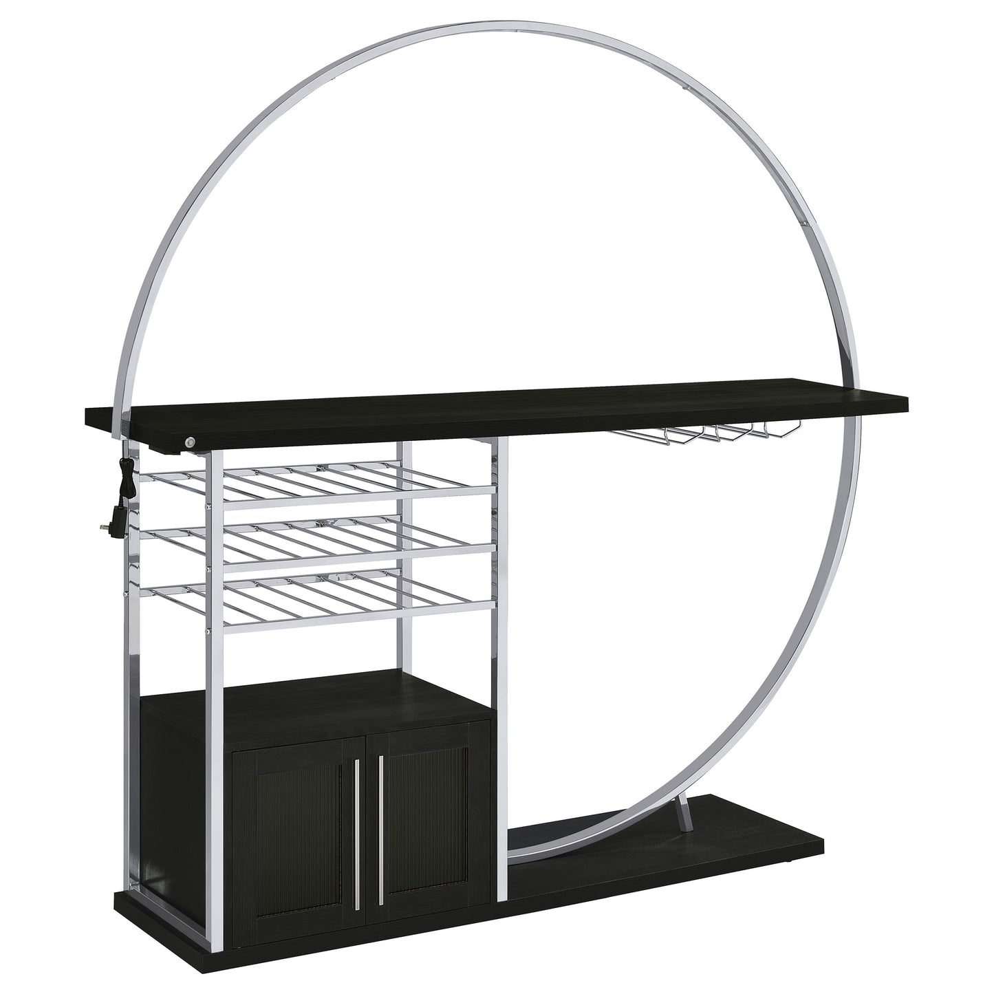 edenton 2-door circular led home bar cabinet dark charcoaldark charcoal