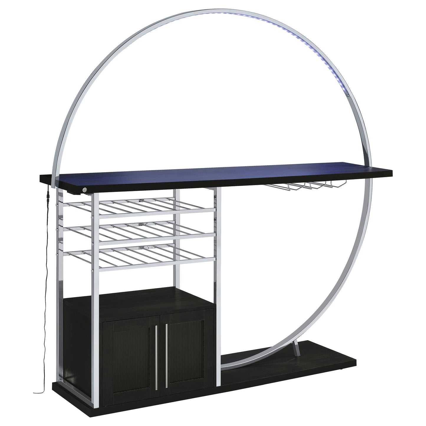 edenton 2-door circular led home bar cabinet dark charcoaldark charcoal
