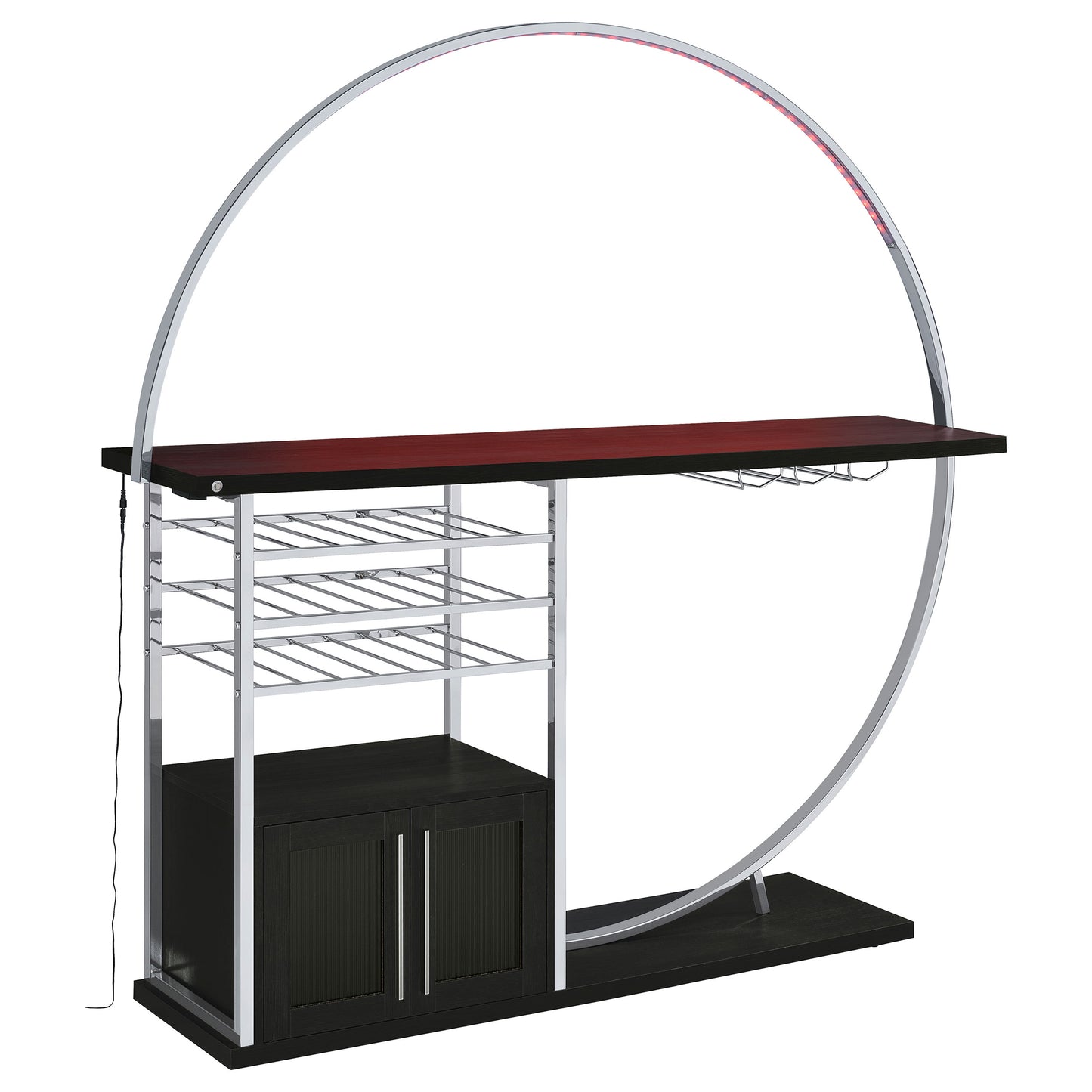 edenton 2-door circular led home bar cabinet dark charcoaldark charcoal