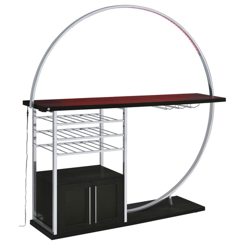 Edenton 2-door Circular LED Home Bar Cabinet Dark CharcoalDark Charcoal