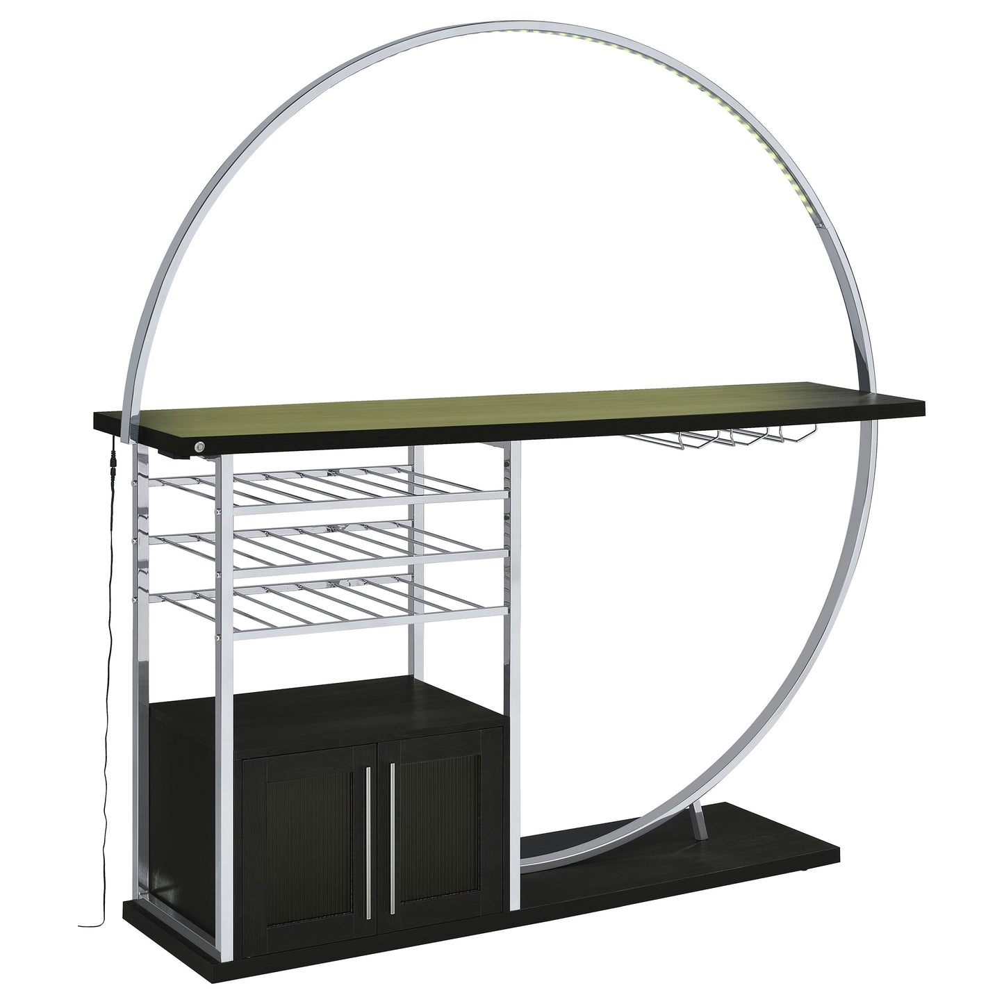 edenton 2-door circular led home bar cabinet dark charcoaldark charcoal