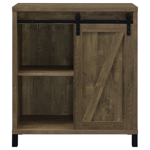 Ricky Sliding Door Home Bar Wine Cabinet Rustic OakRustic Oak